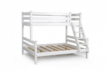 Адель кровать двухъярусная с наклонной лестницей Белый в Алдане - aldan.mebel54.com | фото