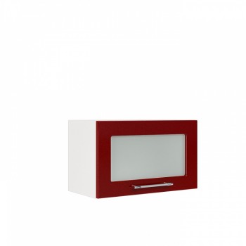 Бруклин ШВГС 600 Шкаф верхний горизонтальный со стеклом (Бетон белый/корпус Белый) в Алдане - aldan.mebel54.com | фото