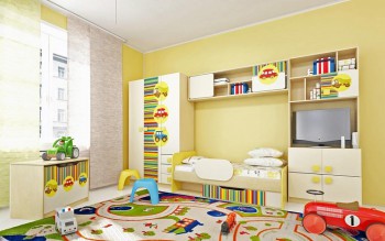 Детская комната Клаксон (Бежевый/корпус Клен) в Алдане - aldan.mebel54.com | фото
