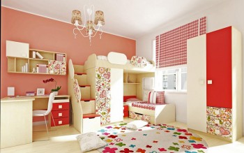 Детская комната Ретвит (Бежевый/Красный/корпус Клен) в Алдане - aldan.mebel54.com | фото