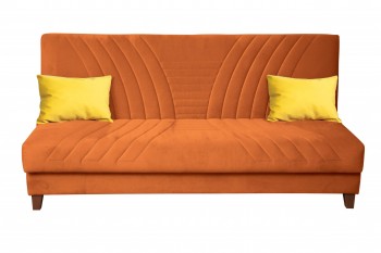 Диван-кровать "Бэлла" (велюр нео терра/подушки микровелюр желтый) в Алдане - aldan.mebel54.com | фото