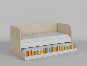 Диван-кровать Клаксон без машинок (Белый/корпус Клен) в Алдане - aldan.mebel54.com | фото