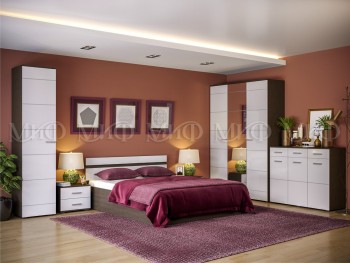Спальня Нэнси (Венге/Белый глянец) в Алдане - aldan.mebel54.com | фото