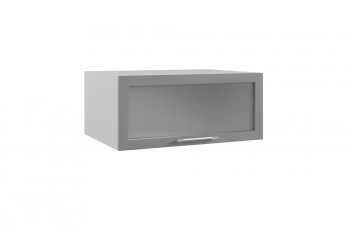 Империя ГПГС 800 Шкаф верхний горизонтальный глубокий со стеклом (Серый Эмалит/корпус Серый) в Алдане - aldan.mebel54.com | фото