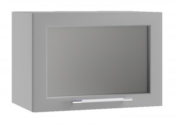 Империя ПГС 500 Шкаф верхний горизонтальный со стеклом (Серый Эмалит/корпус Серый) в Алдане - aldan.mebel54.com | фото