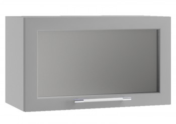 Империя ПГС 600 Шкаф верхний горизонтальный со стеклом (Серый Эмалит/корпус Серый) в Алдане - aldan.mebel54.com | фото