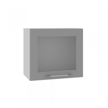 Империя ВПГС 500 Шкаф верхний горизонтальный со стеклом высокий (Серый Эмалит/корпус Серый) в Алдане - aldan.mebel54.com | фото