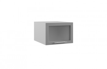 Капри ГПГС 500 шкаф верхний горизонтальный глубокий со стеклом (Липа пепел/корпус Серый) в Алдане - aldan.mebel54.com | фото