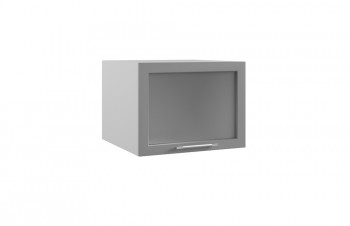 Капри ГВПГС 600 шкаф верхний горизонтальный глубокий со стеклом высокий (Липа пепел/корпус Серый) в Алдане - aldan.mebel54.com | фото