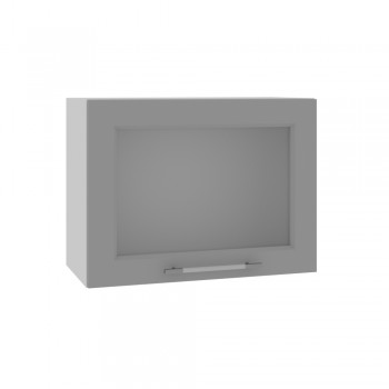 Капри ВПГС 600 шкаф верхний горизонтальный со стеклом высокий (Липа пепел/корпус Серый) в Алдане - aldan.mebel54.com | фото