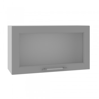 Капри ВПГС 800 шкаф верхний горизонтальный со стеклом высокий (Липа пепел/корпус Серый) в Алдане - aldan.mebel54.com | фото