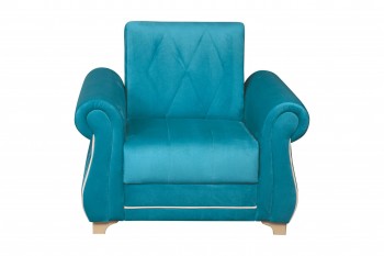 Кресло для отдыха "Порто" (велюр киви бирюза / микровельвет крем) в Алдане - aldan.mebel54.com | фото