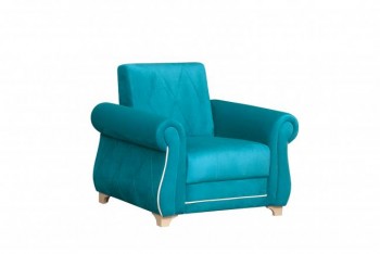 Кресло для отдыха "Порто" (велюр киви бирюза / микровельвет крем) в Алдане - aldan.mebel54.com | фото