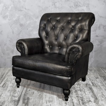 Кресло кожаное Лофт Аристократ в Алдане - aldan.mebel54.com | фото