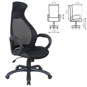Кресло офисное BRABIX Genesis EX-517 (черное) в Алдане - aldan.mebel54.com | фото