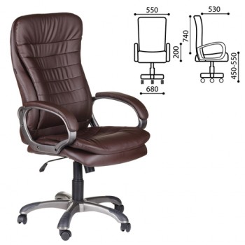 Кресло офисное BRABIX Omega EX-589 (коричневое) в Алдане - aldan.mebel54.com | фото
