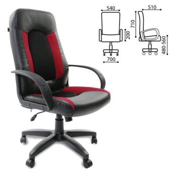 Кресло офисное BRABIX Strike EX-525 (черно-красный) в Алдане - aldan.mebel54.com | фото