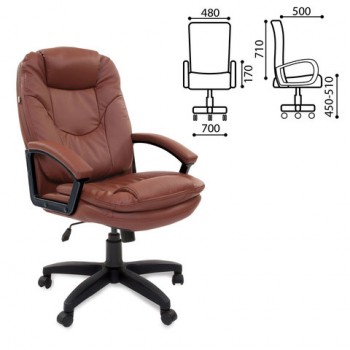 Кресло офисное BRABIX Trend EX-568 (коричневый) в Алдане - aldan.mebel54.com | фото