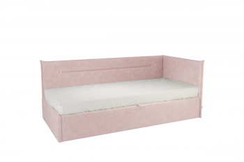 Кровать 0.9 Альба Тахта (Нежно-розовый велюр) в Алдане - aldan.mebel54.com | фото