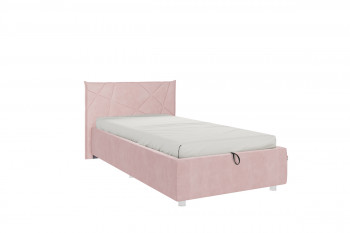 Кровать 0.9 Бест (Нежно-розовый велюр/под-мех) в Алдане - aldan.mebel54.com | фото
