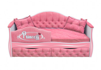 Кровать 160 серии Иллюзия 2 ящика 36 Розовый (мягкий бортик/подушки) в Алдане - aldan.mebel54.com | фото