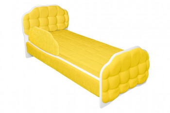 Кровать 170 Атлет 74 Жёлтый (мягкий бортик) в Алдане - aldan.mebel54.com | фото