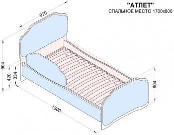 Кровать 170 Атлет 96 Серый (мягкий бортик) в Алдане - aldan.mebel54.com | фото
