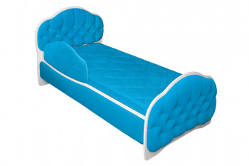 Кровать 170 Гармония 84 Ярко-голубой (мягкий бортик) в Алдане - aldan.mebel54.com | фото