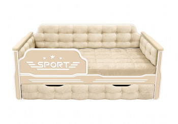 Кровать 170 серии Спорт 1 ящик 02 Бежевый (мягкие боковые накладки) в Алдане - aldan.mebel54.com | фото