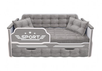 Кровать 170 серии Спорт 1 ящик 45 Серый (подушки) в Алдане - aldan.mebel54.com | фото
