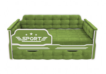 Кровать 170 серии Спорт 1 ящик 76 Зелёный (мягкие боковые накладки) в Алдане - aldan.mebel54.com | фото