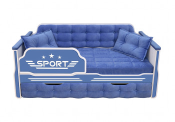 Кровать 170 серии Спорт 1 ящик 85 Синий (подушки) в Алдане - aldan.mebel54.com | фото
