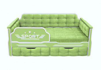 Кровать 170 серии Спорт 2 ящика 81 Фисташка (мягкие боковые накладки) в Алдане - aldan.mebel54.com | фото