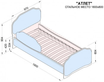 Кровать 180 Атлет 29 Синий (мягкий бортик) в Алдане - aldan.mebel54.com | фото