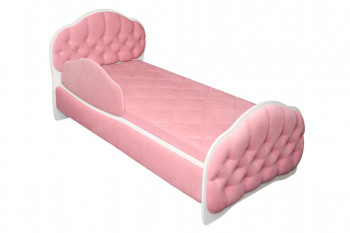 Кровать 180 Гармония 36 Светло-розовый (мягкий бортик) в Алдане - aldan.mebel54.com | фото
