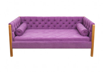 Кровать 180 серии Леди  32 Фиолетовый (подушка валик) в Алдане - aldan.mebel54.com | фото