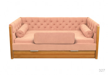 Кровать 180 серии Леди + ящик 15 Бледно-розовый (мягкий бортик/подушка валик) в Алдане - aldan.mebel54.com | фото