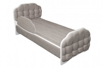 Кровать 190 Атлет Lux 96 Серый (мягкий бортик) в Алдане - aldan.mebel54.com | фото