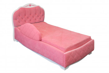 Кровать 190 Гармония Lux 36 Розовый (мягкий бортик) в Алдане - aldan.mebel54.com | фото
