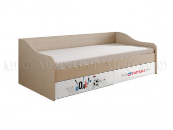 Кровать Boy Вега 0,9 м (Дуб беленый/Белый глянец/фотопечать) в Алдане - aldan.mebel54.com | фото