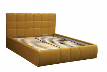 Кровать "Диана" ш. 1400 (Н=1010мм) (жаккард горчица) в Алдане - aldan.mebel54.com | фото