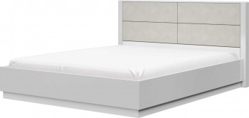 Кровать двойная 1400х2000 Вива (Белый/Белый глянец/Платина) в Алдане - aldan.mebel54.com | фото