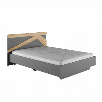 Кровать двухспальная 1,4м Теодора (графит/дуб крафт золотой) в Алдане - aldan.mebel54.com | фото