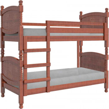 Кровать двухъярусная Валерия из массива сосны 800*1890 Орех в Алдане - aldan.mebel54.com | фото