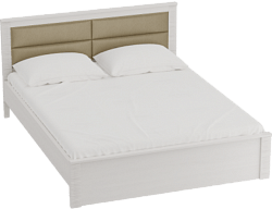 Кровать Элана 1400 с основанием Бодега белая в Алдане - aldan.mebel54.com | фото