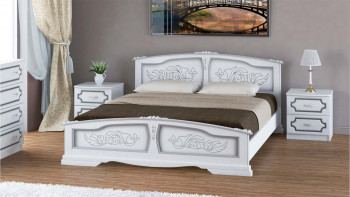 Кровать Елена из массива сосны 1400*2000 Белый Жемчуг в Алдане - aldan.mebel54.com | фото