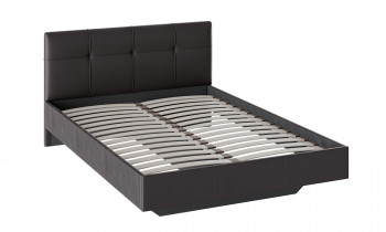 Кровать «Элис» c мягкой обивкой тип 1 Экокожа/Темно-коричневый/1400 в Алдане - aldan.mebel54.com | фото