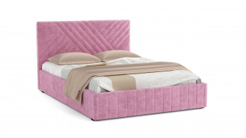 Кровать Гамма ш. 1400 (без основания для хранения) (велюр тенерифе розовый) в Алдане - aldan.mebel54.com | фото