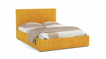 Кровать Гамма ш. 1400 (с основанием для хранения) (велюр тенерифе куркума) в Алдане - aldan.mebel54.com | фото