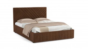 Кровать Гамма ш. 1400 (с основанием для хранения) (велюр тенерифе шоколад) в Алдане - aldan.mebel54.com | фото